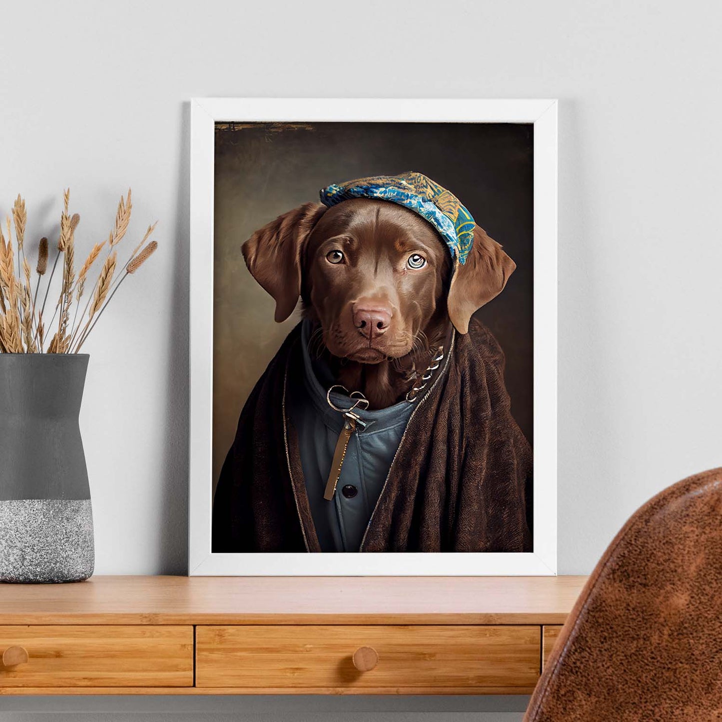Nacnic un perro tipo perro Chesapeake Bay Retriever vestido 1. estampados de arte estético de pared para el diseño de dormitorio o sala de estar.-Artwork-Nacnic-Nacnic Estudio SL