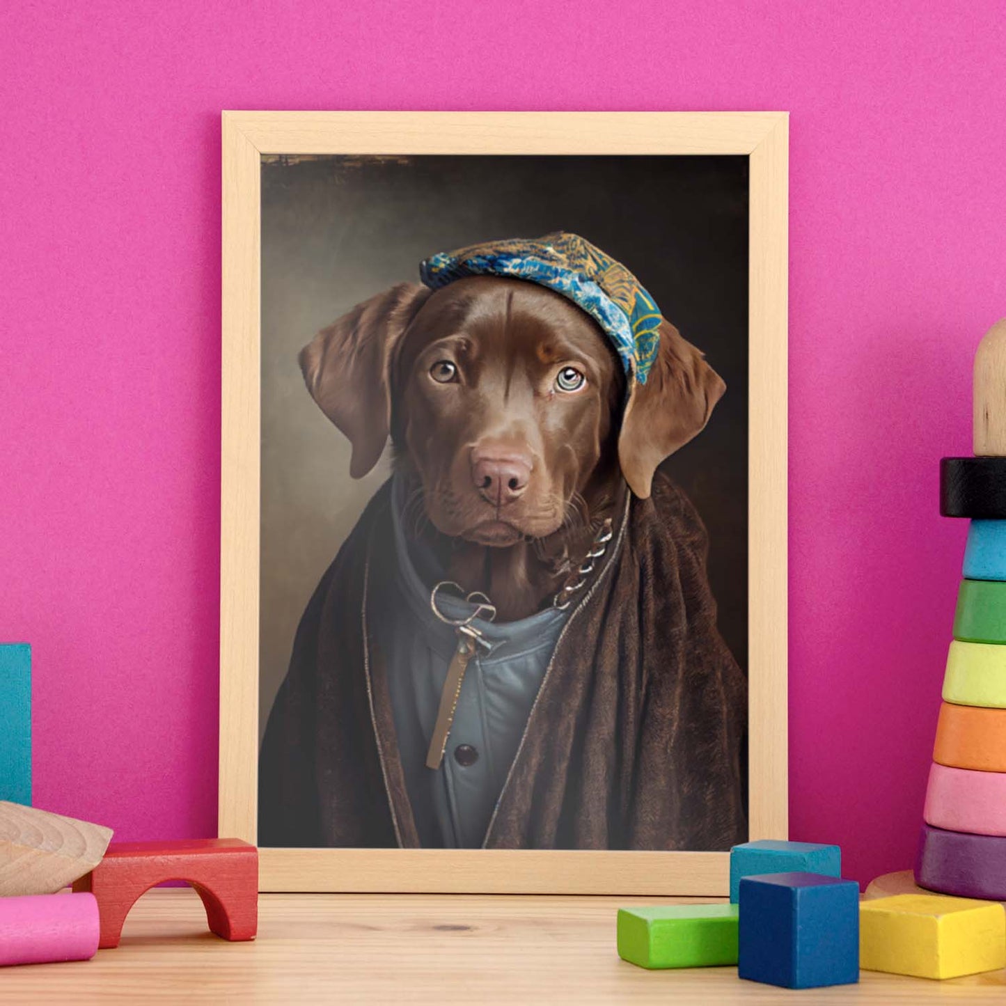 Nacnic un perro tipo perro Chesapeake Bay Retriever vestido 1. estampados de arte estético de pared para el diseño de dormitorio o sala de estar.-Artwork-Nacnic-Nacnic Estudio SL