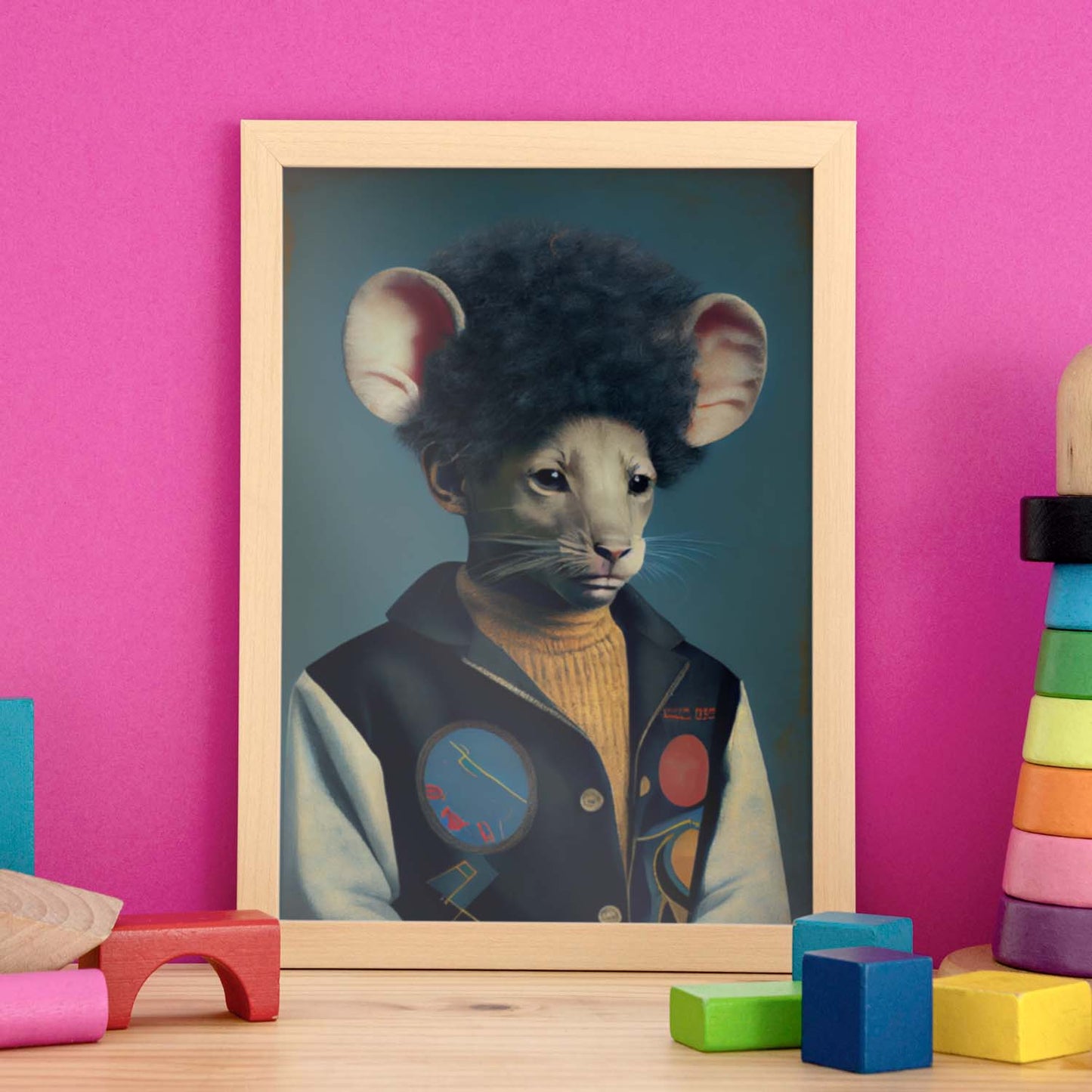 Nacnic Un ratón vestido con ropa humana. Estampados de arte de pared estético para el diseño de dormitorio o sala de estar.-Artwork-Nacnic-Nacnic Estudio SL