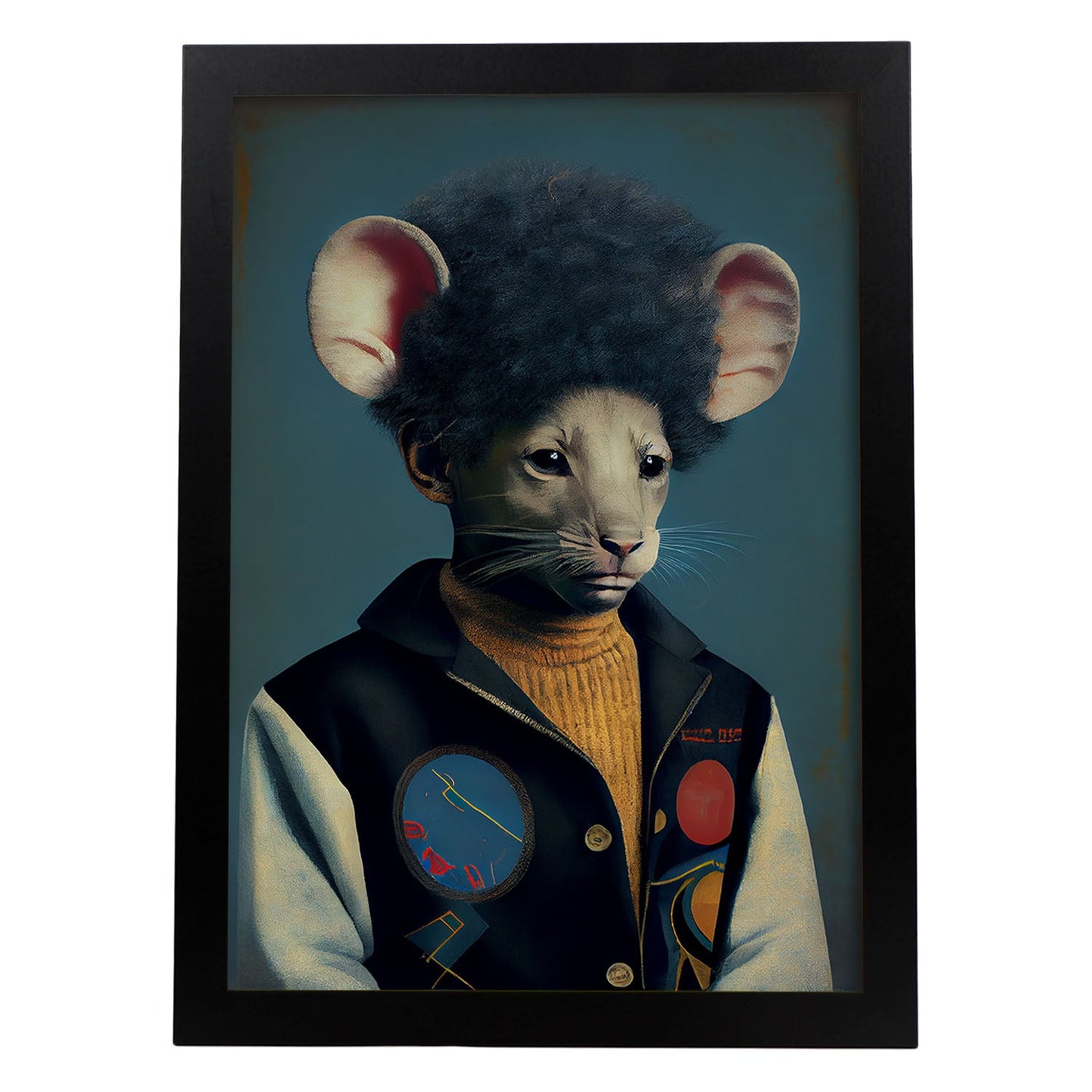 Nacnic Un ratón vestido con ropa humana. Estampados de arte de pared estético para el diseño de dormitorio o sala de estar.-Artwork-Nacnic-A4-Sin marco-Nacnic Estudio SL