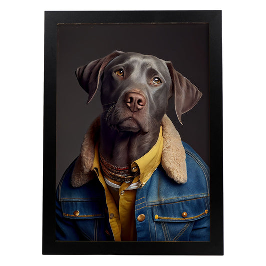 Nacnic, un tipo de perro, Labrador Retriever, vestido con humanos. Estampados de arte de pared estético para el diseño de dormitorio o sala de estar.-Artwork-Nacnic-A4-Sin marco-Nacnic Estudio SL