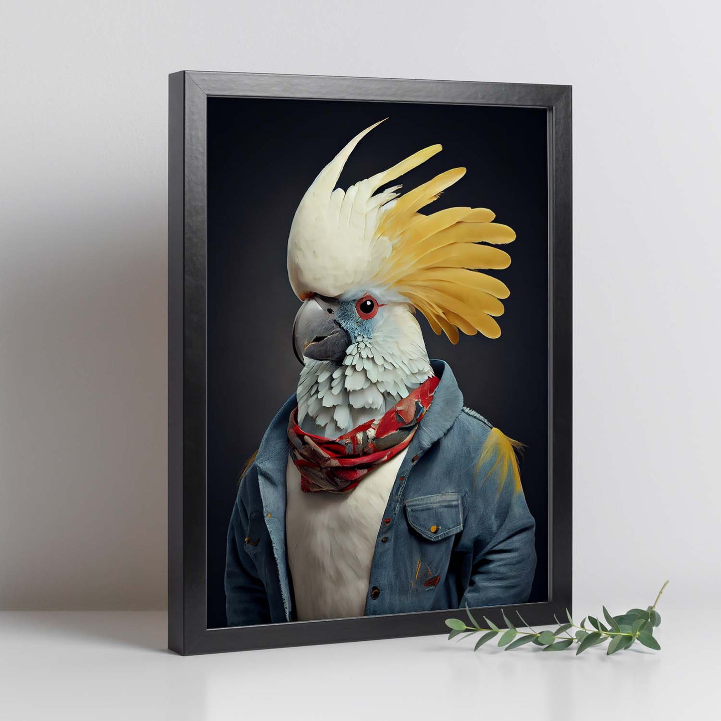 Nacnic una cacatúa vestida con ropa humana pequeña sonrisa. Estampados de arte de pared estético para el diseño de dormitorio o sala de estar.-Artwork-Nacnic-Nacnic Estudio SL