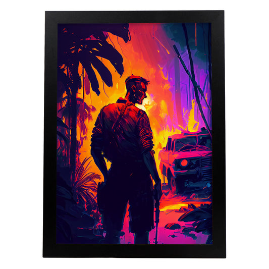 Nacnic una escena de película de Apocalypse Now Pixar Style Dynam. Estampados de arte de pared estético para el diseño de dormitorio o sala de estar.-Artwork-Nacnic-A4-Sin marco-Nacnic Estudio SL