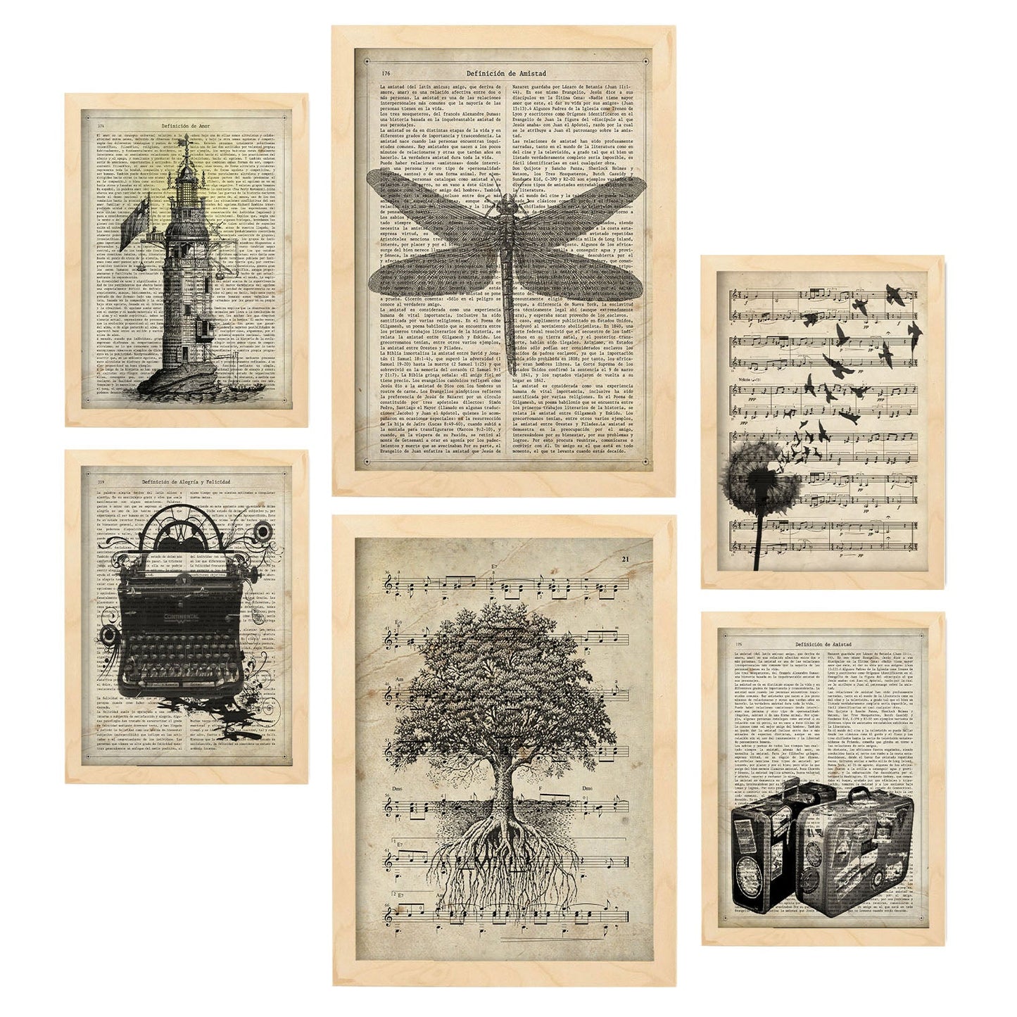 Nacnic vintage blanco y negro. Aesthetic Wall Art Prints for Bedroom or Living Room Design.