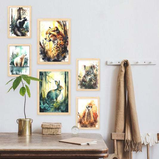 Conjunto de Láminas de Animales Acuarela Nacnic_2