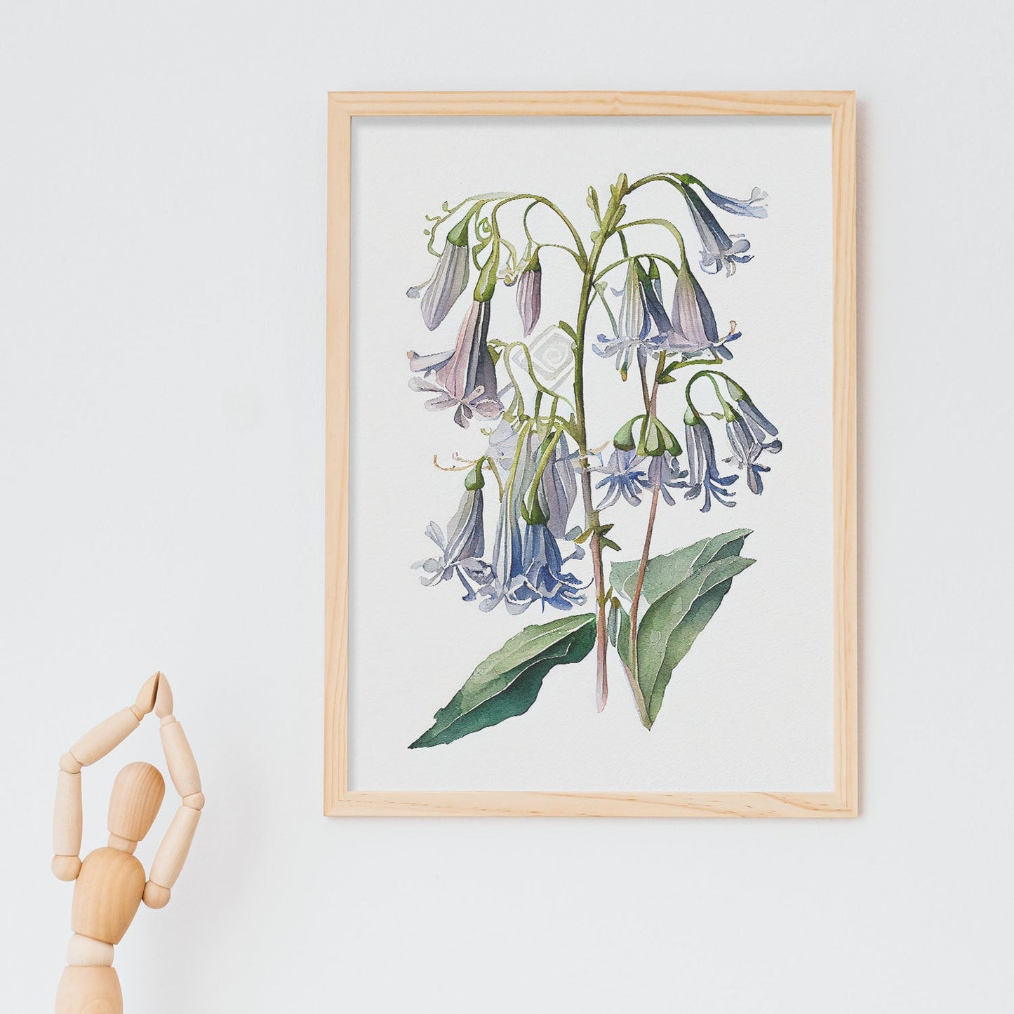 Lámina Nacnic Acuarela Campanilla Azul Minimalista