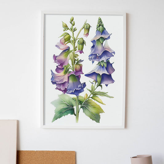 Nacnic watercolor minmal Canterbury Bells_1. Aesthetic Wall Art Prints for Bedroom or Living Room Design.-Artwork-Nacnic-A4-Sin Marco-Nacnic Estudio SL