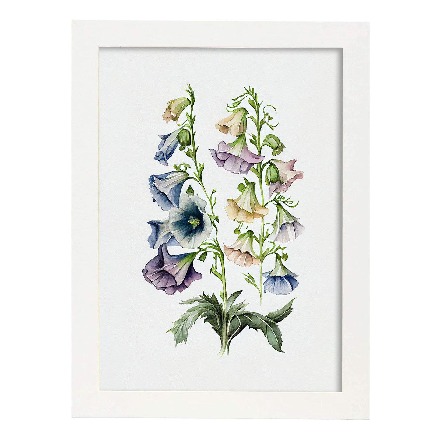 Nacnic watercolor minmal Canterbury Bells_2. Aesthetic Wall Art Prints for Bedroom or Living Room Design.-Artwork-Nacnic-A4-Marco Blanco-Nacnic Estudio SL