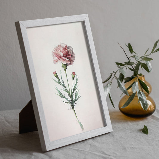 Nacnic watercolor minmal Carnation_1. Aesthetic Wall Art Prints for Bedroom or Living Room Design.-Artwork-Nacnic-A4-Sin Marco-Nacnic Estudio SL