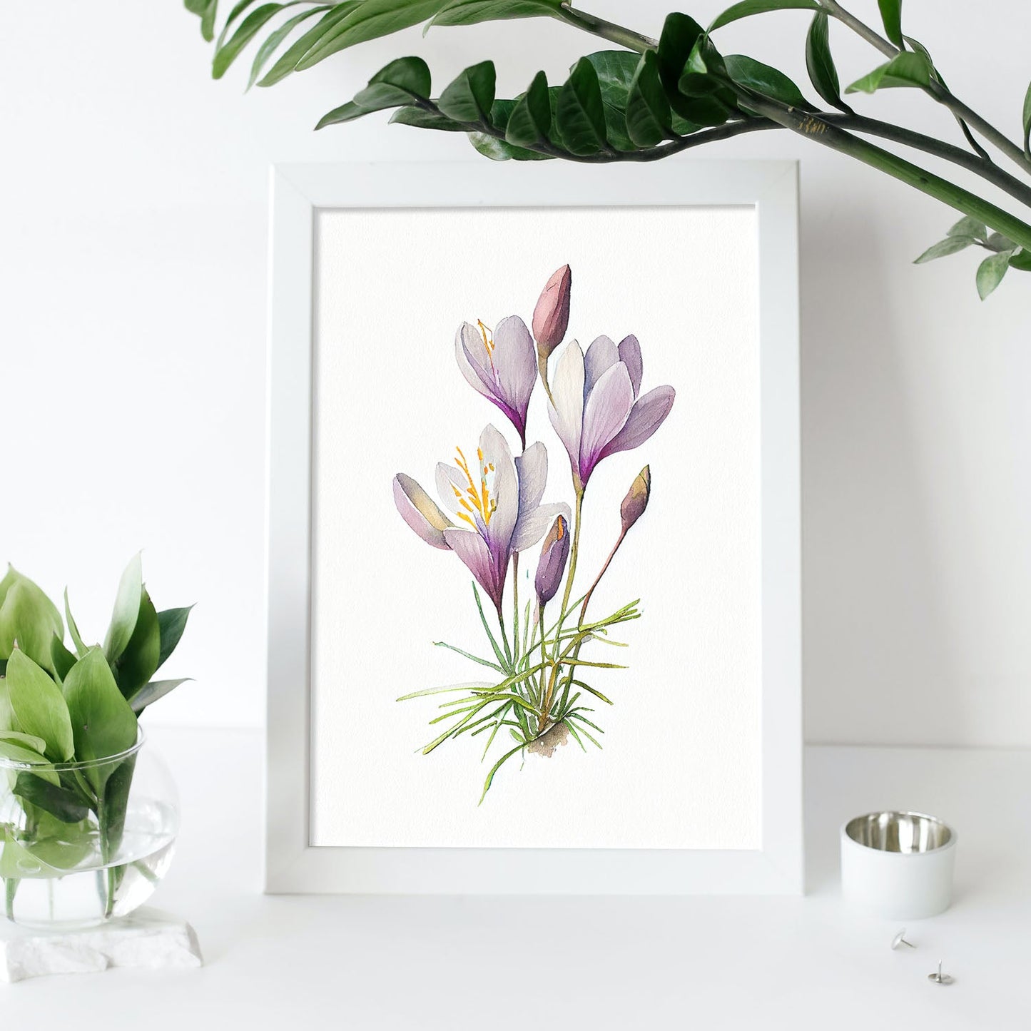 Nacnic Lámina Minimalista de Acuarela Crocus