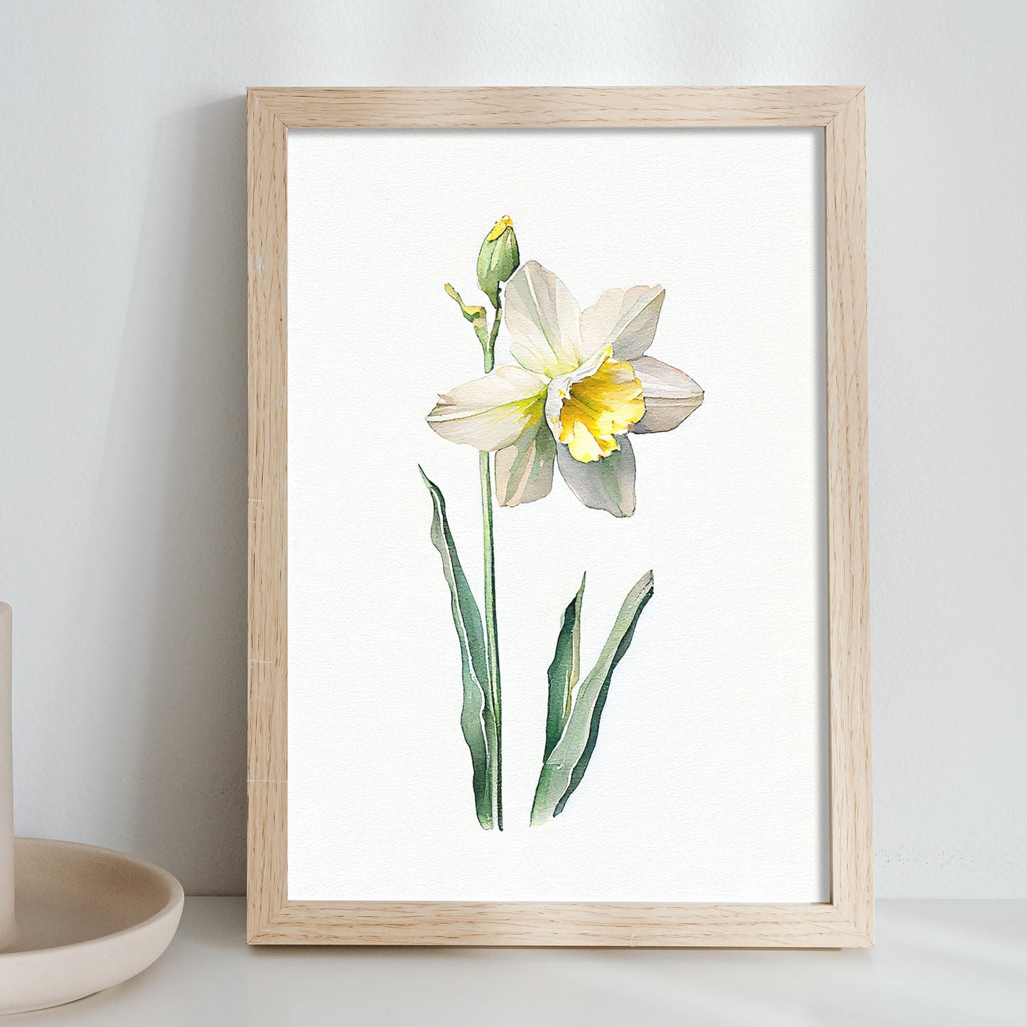 Lámina Nacnic de Acuarela Minimalista de Narciso