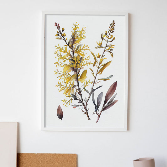 Nacnic watercolor minmal Forsythia_1. Aesthetic Wall Art Prints for Bedroom or Living Room Design.-Artwork-Nacnic-A4-Sin Marco-Nacnic Estudio SL