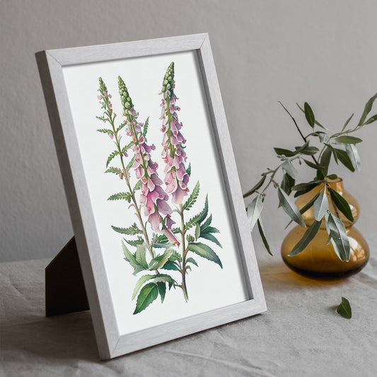 Nacnic watercolor minmal Foxglove_1. Aesthetic Wall Art Prints for Bedroom or Living Room Design.-Artwork-Nacnic-A4-Sin Marco-Nacnic Estudio SL