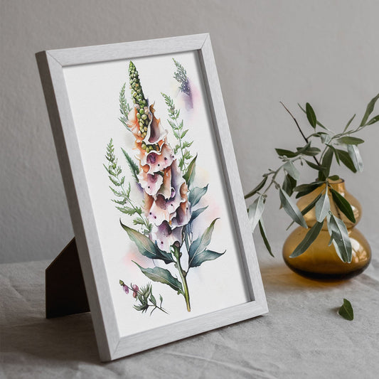 Nacnic watercolor minmal Foxglove_2. Aesthetic Wall Art Prints for Bedroom or Living Room Design.-Artwork-Nacnic-A4-Sin Marco-Nacnic Estudio SL