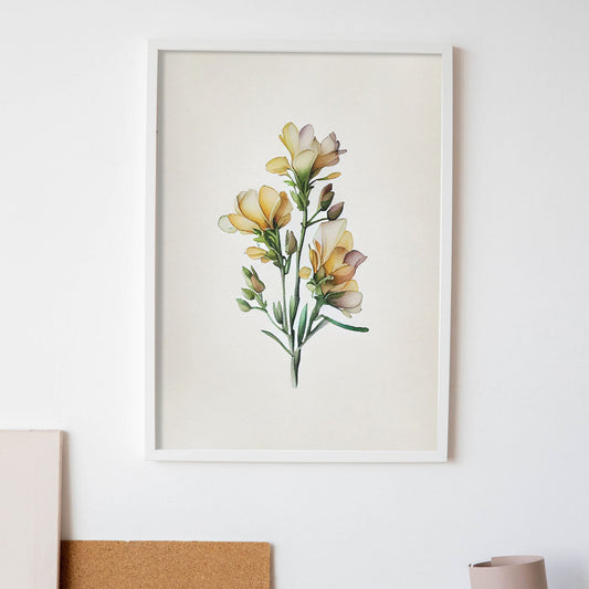 Nacnic watercolor minmal Freesia_2. Aesthetic Wall Art Prints for Bedroom or Living Room Design.-Artwork-Nacnic-A4-Sin Marco-Nacnic Estudio SL