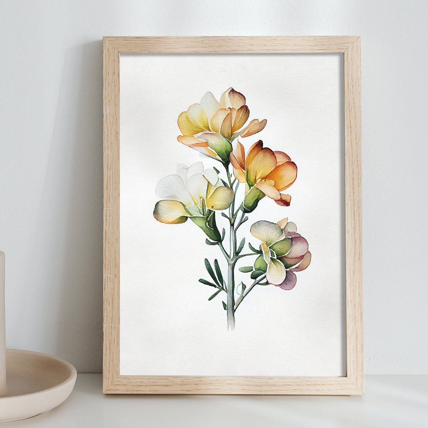 Lámina Nacnic Acuarela Minimalista de Freesia_4