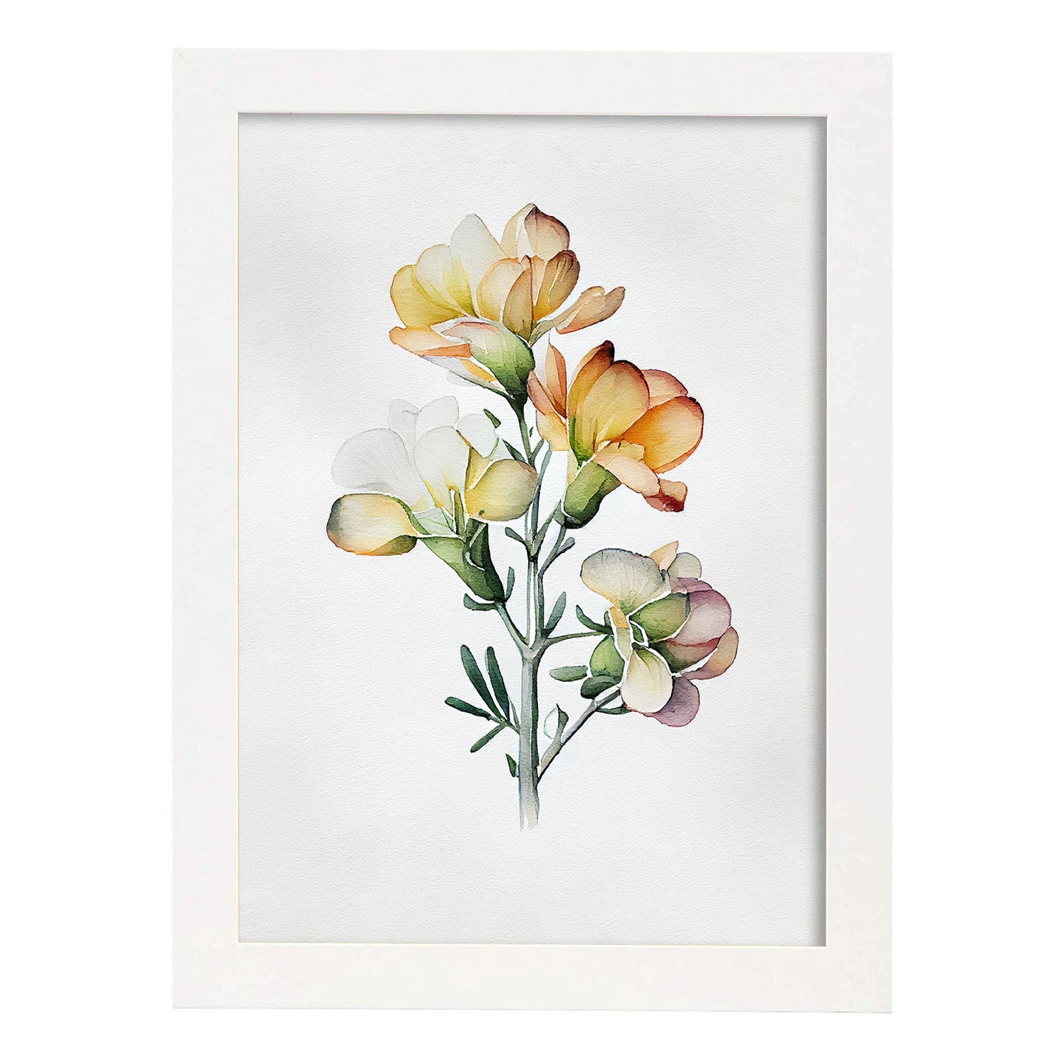 Nacnic watercolor minmal Freesia_4. Aesthetic Wall Art Prints for Bedroom or Living Room Design.-Artwork-Nacnic-A4-Marco Blanco-Nacnic Estudio SL