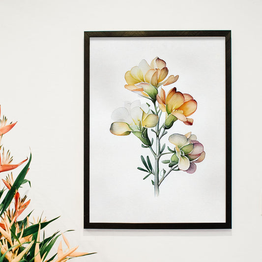 Nacnic watercolor minmal Freesia_4. Aesthetic Wall Art Prints for Bedroom or Living Room Design.-Artwork-Nacnic-A4-Sin Marco-Nacnic Estudio SL