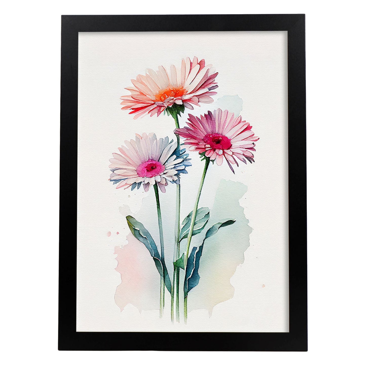 Lámina Nacnic Gerbera Acuarela Minimalista