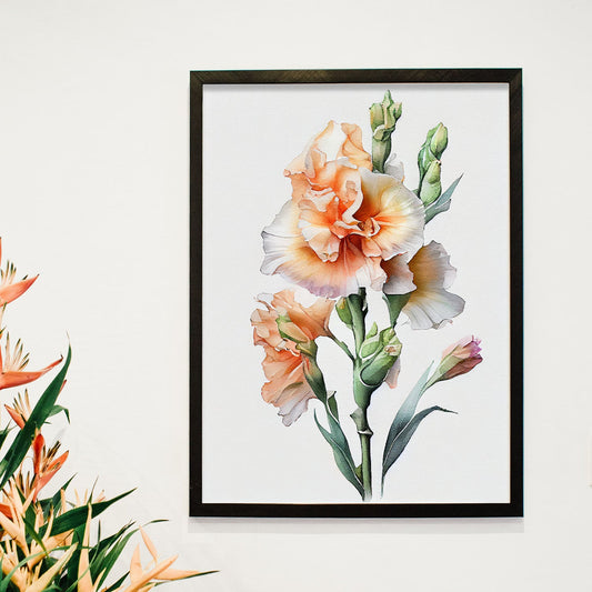 Nacnic watercolor minmal Gladiolus_1. Aesthetic Wall Art Prints for Bedroom or Living Room Design.-Artwork-Nacnic-A4-Sin Marco-Nacnic Estudio SL