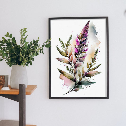 Nacnic watercolor minmal Heather_3. Aesthetic Wall Art Prints for Bedroom or Living Room Design.-Artwork-Nacnic-A4-Sin Marco-Nacnic Estudio SL