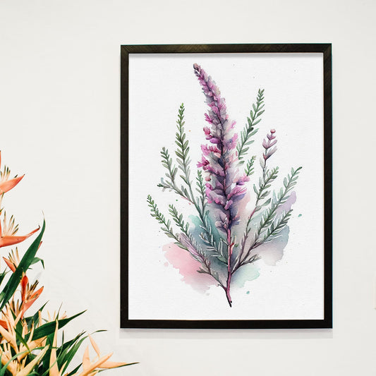 Nacnic watercolor minmal Heather_4. Aesthetic Wall Art Prints for Bedroom or Living Room Design.-Artwork-Nacnic-A4-Sin Marco-Nacnic Estudio SL
