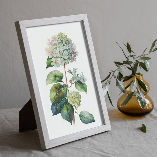 Nacnic watercolor minmal Hydrangea_3. Aesthetic Wall Art Prints for Bedroom or Living Room Design.-Artwork-Nacnic-A4-Sin Marco-Nacnic Estudio SL
