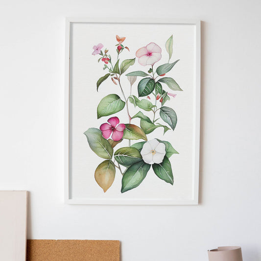 Nacnic watercolor minmal Impatiens_1. Aesthetic Wall Art Prints for Bedroom or Living Room Design.-Artwork-Nacnic-A4-Sin Marco-Nacnic Estudio SL