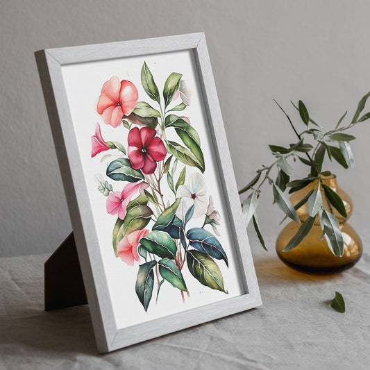 Nacnic watercolor minmal Impatiens_2. Aesthetic Wall Art Prints for Bedroom or Living Room Design.-Artwork-Nacnic-A4-Sin Marco-Nacnic Estudio SL