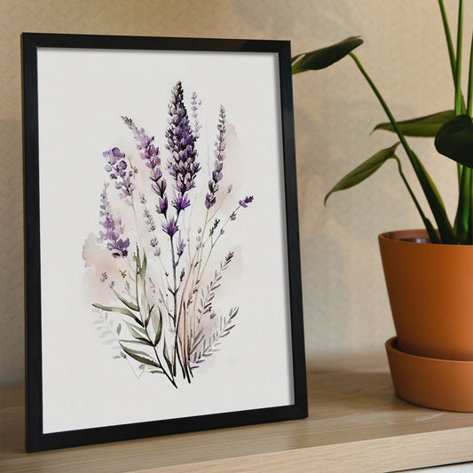 Nacnic watercolor minmal Lavender_1. Aesthetic Wall Art Prints for Bedroom or Living Room Design.-Artwork-Nacnic-A4-Sin Marco-Nacnic Estudio SL