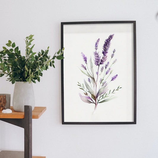 Nacnic watercolor minmal Lavender_3. Aesthetic Wall Art Prints for Bedroom or Living Room Design.-Artwork-Nacnic-A4-Sin Marco-Nacnic Estudio SL