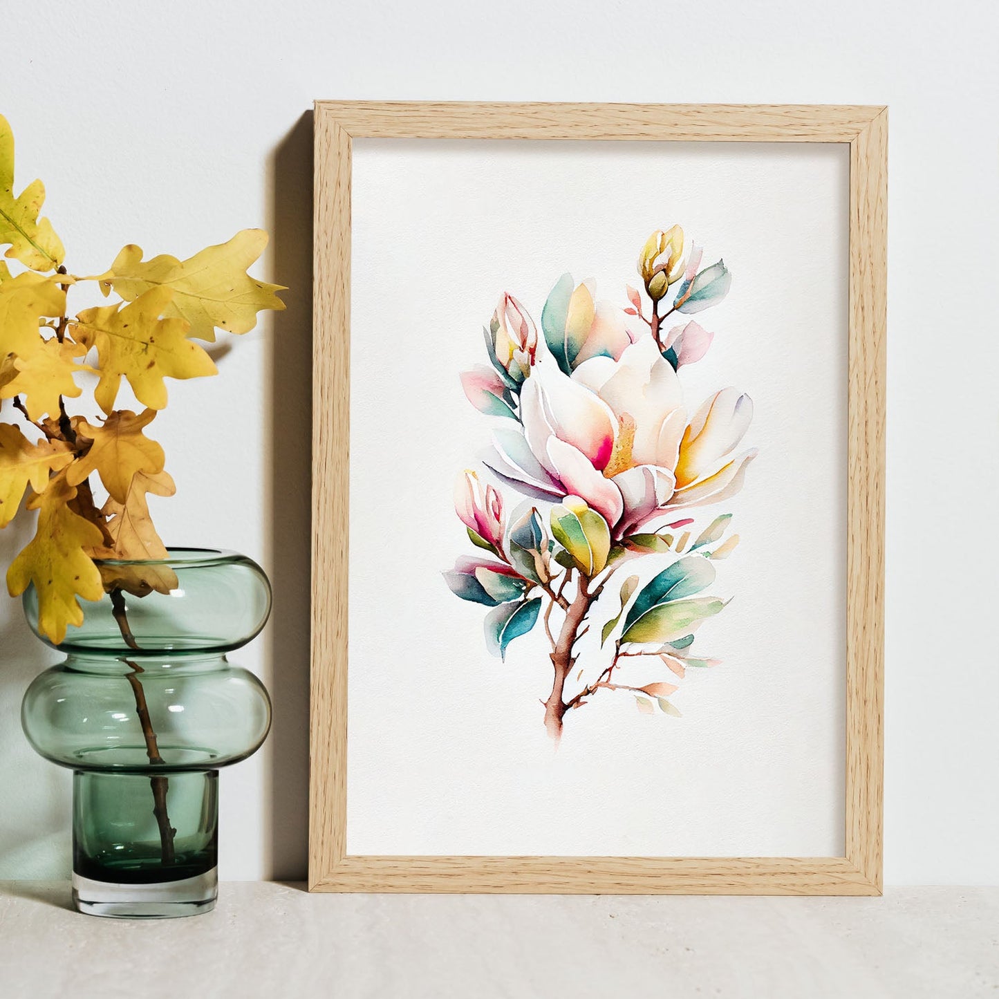 Laminas Nacnic de Magnolia Acuarela Minimalista