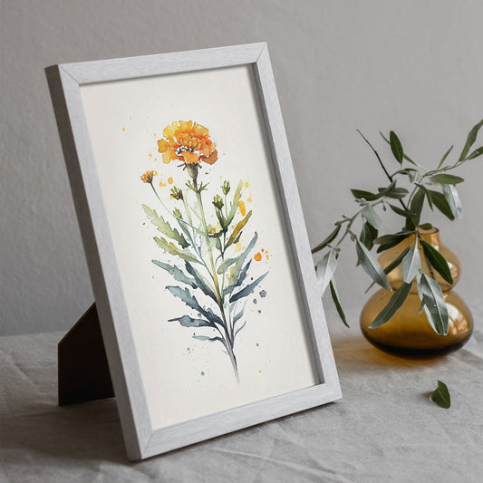 Nacnic watercolor minmal Marigold_1. Aesthetic Wall Art Prints for Bedroom or Living Room Design.-Artwork-Nacnic-A4-Sin Marco-Nacnic Estudio SL