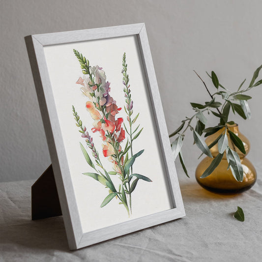 Nacnic watercolor minmal Snapdragon_4. Aesthetic Wall Art Prints for Bedroom or Living Room Design.-Artwork-Nacnic-A4-Sin Marco-Nacnic Estudio SL