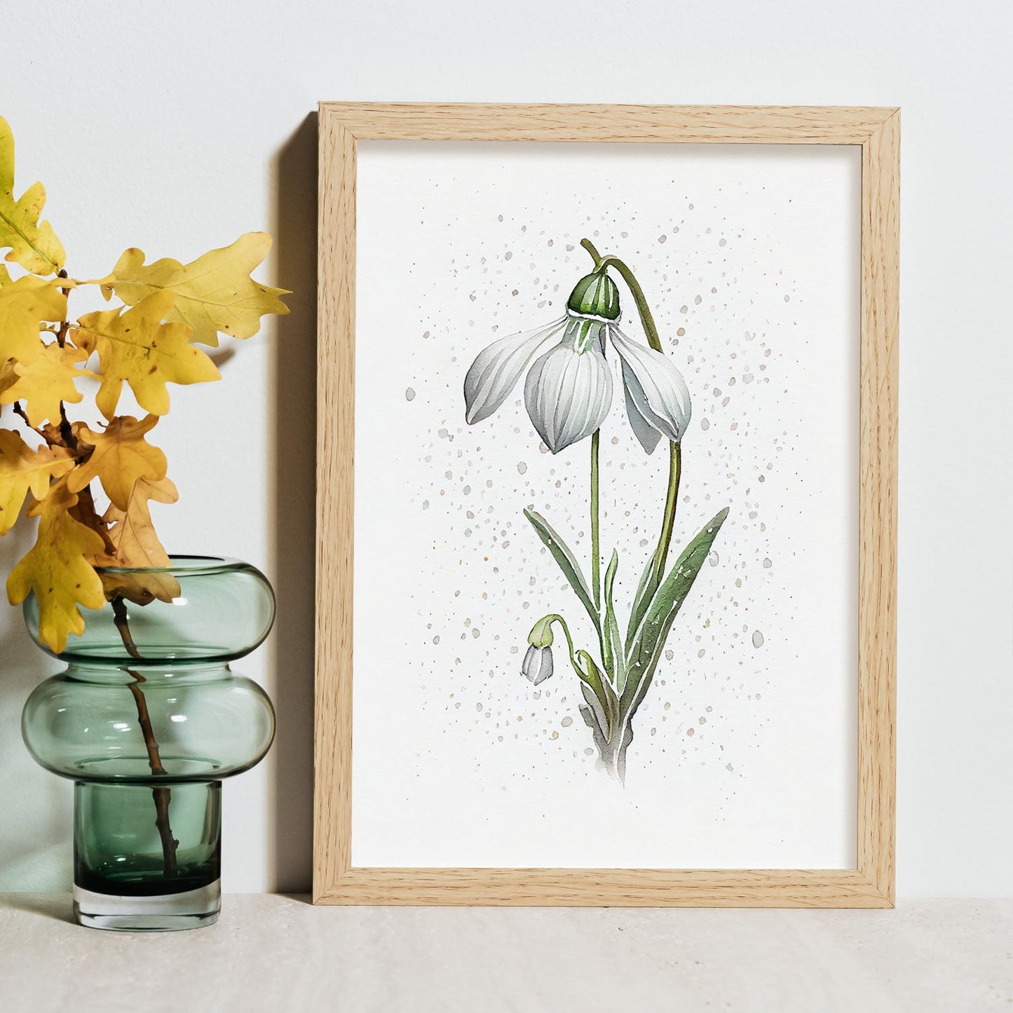 Lámina Nacnic de Acuarela Minimalista de Campanilla de Invierno