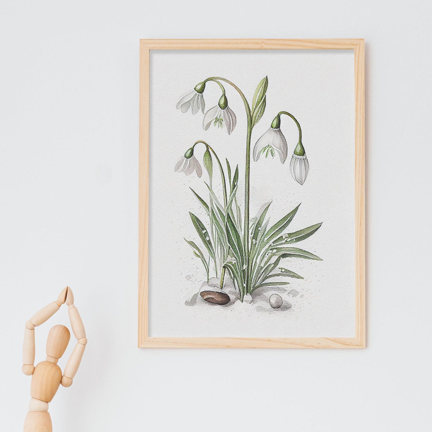 Lámina Nacnic Acuarela Minimalista de Campanilla de Invierno