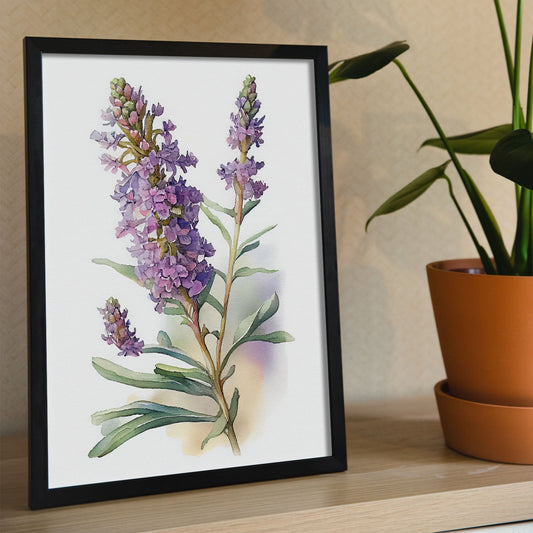 Nacnic watercolor minmal Statice_1. Aesthetic Wall Art Prints for Bedroom or Living Room Design.-Artwork-Nacnic-A4-Sin Marco-Nacnic Estudio SL