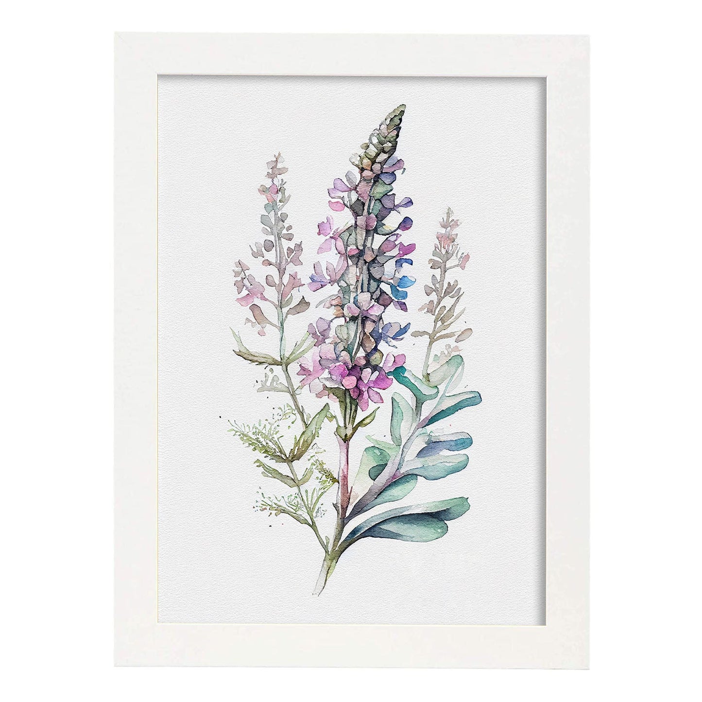 Nacnic watercolor minmal Statice_2. Aesthetic Wall Art Prints for Bedroom or Living Room Design.-Artwork-Nacnic-A4-Marco Blanco-Nacnic Estudio SL