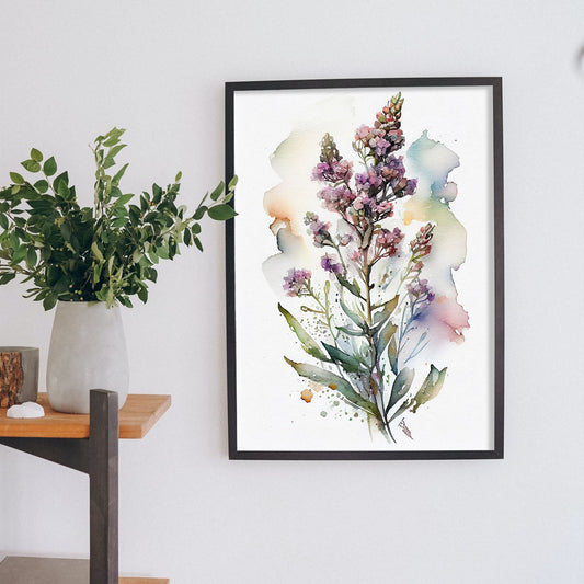 Nacnic watercolor minmal Statice_3. Aesthetic Wall Art Prints for Bedroom or Living Room Design.-Artwork-Nacnic-A4-Sin Marco-Nacnic Estudio SL