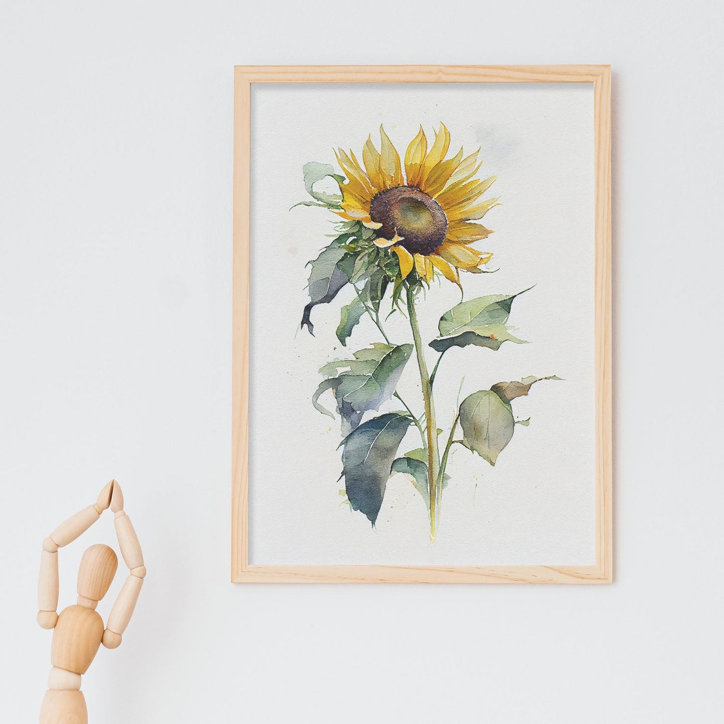Lámina Nacnic de Girasol Acuarela Minimalista