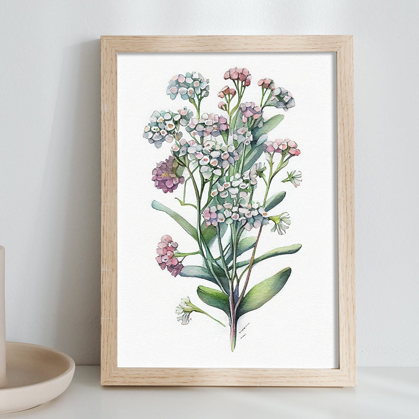 Lámina Nacnic de Acuarela Minimalista Sweet Alyssum