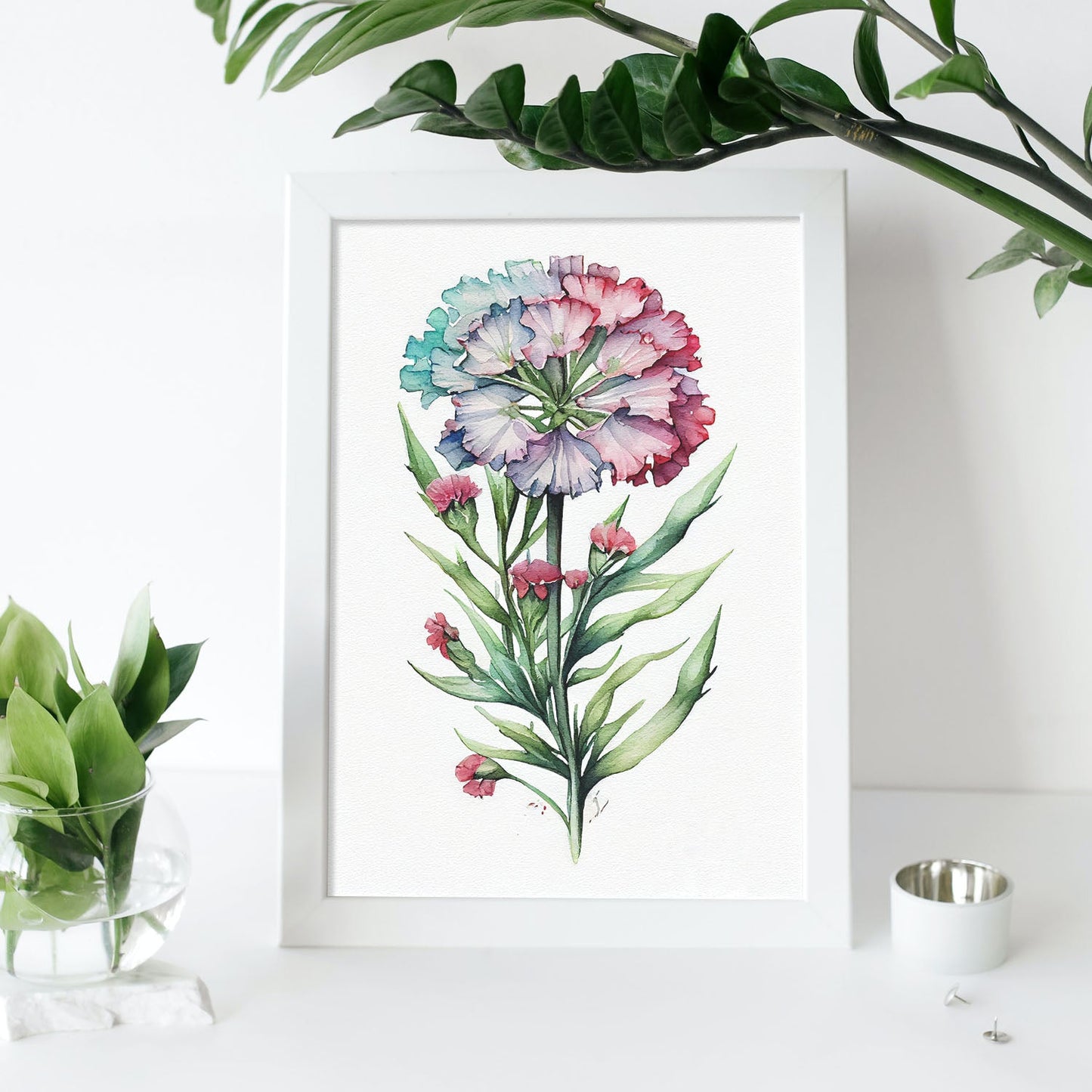 Lámina Nacnic Acuarela Minimalista Sweet William