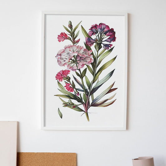 Nacnic watercolor minmal Sweet William_2. Aesthetic Wall Art Prints for Bedroom or Living Room Design.-Artwork-Nacnic-A4-Sin Marco-Nacnic Estudio SL