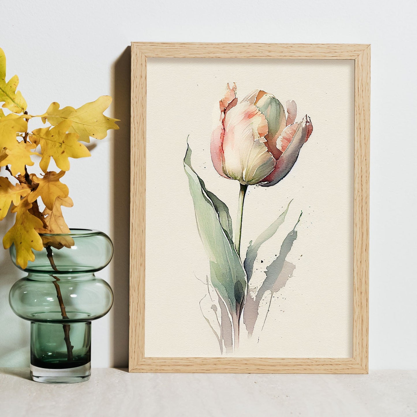 Lámina Nacnic de Tulipán Minimalista en Acuarela