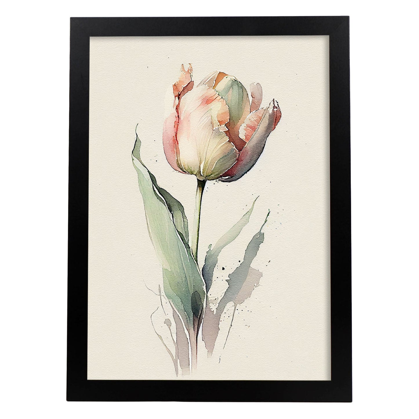 Lámina Nacnic de Tulipán Minimalista en Acuarela