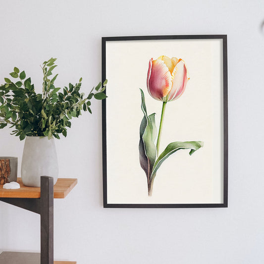 Nacnic watercolor minmal Tulip_5. Aesthetic Wall Art Prints for Bedroom or Living Room Design.-Artwork-Nacnic-A4-Sin Marco-Nacnic Estudio SL
