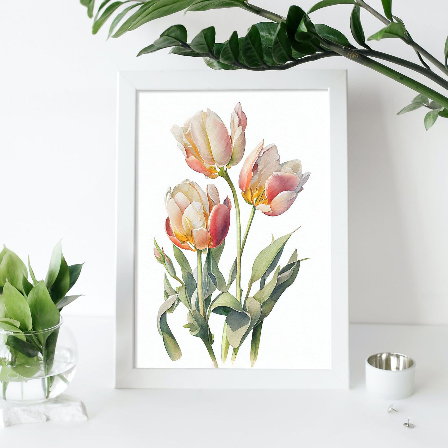 Lámina Nacnic Acuarela Tulipa Minimalista_2
