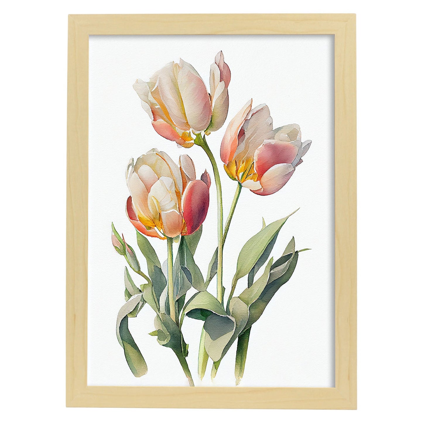 Lámina Nacnic Acuarela Tulipa Minimalista_2