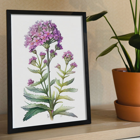 Lamina Nacnic de Acuarela Minimalista Verbena_1 para Dormitorio o Sala