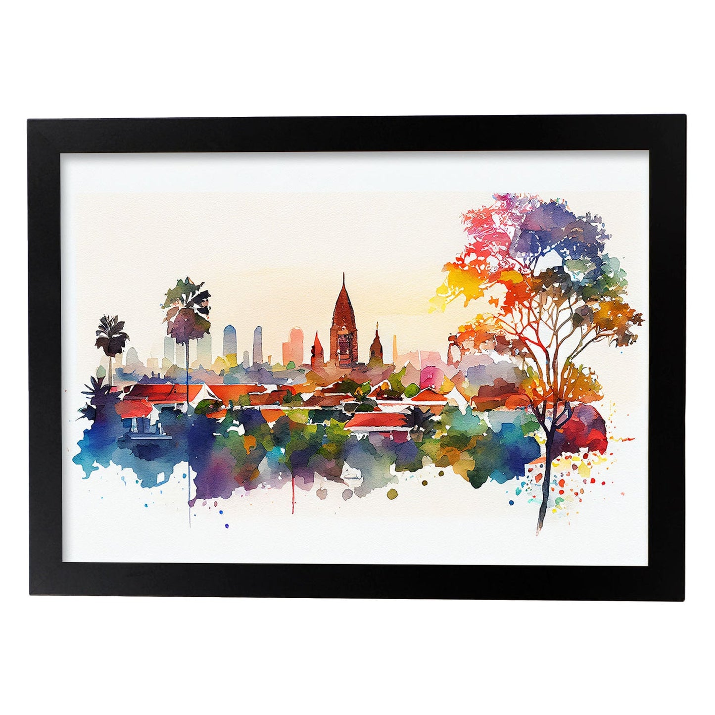 Lámina Acuarela Skyline de Bali Nacnic